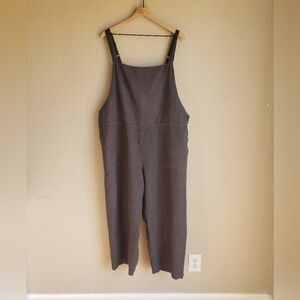 Eileen Fisher Organic Linen Overalls Grey XL Coastal Lagenlook